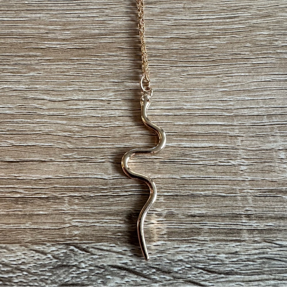 Gold Snake Pendant Necklace
